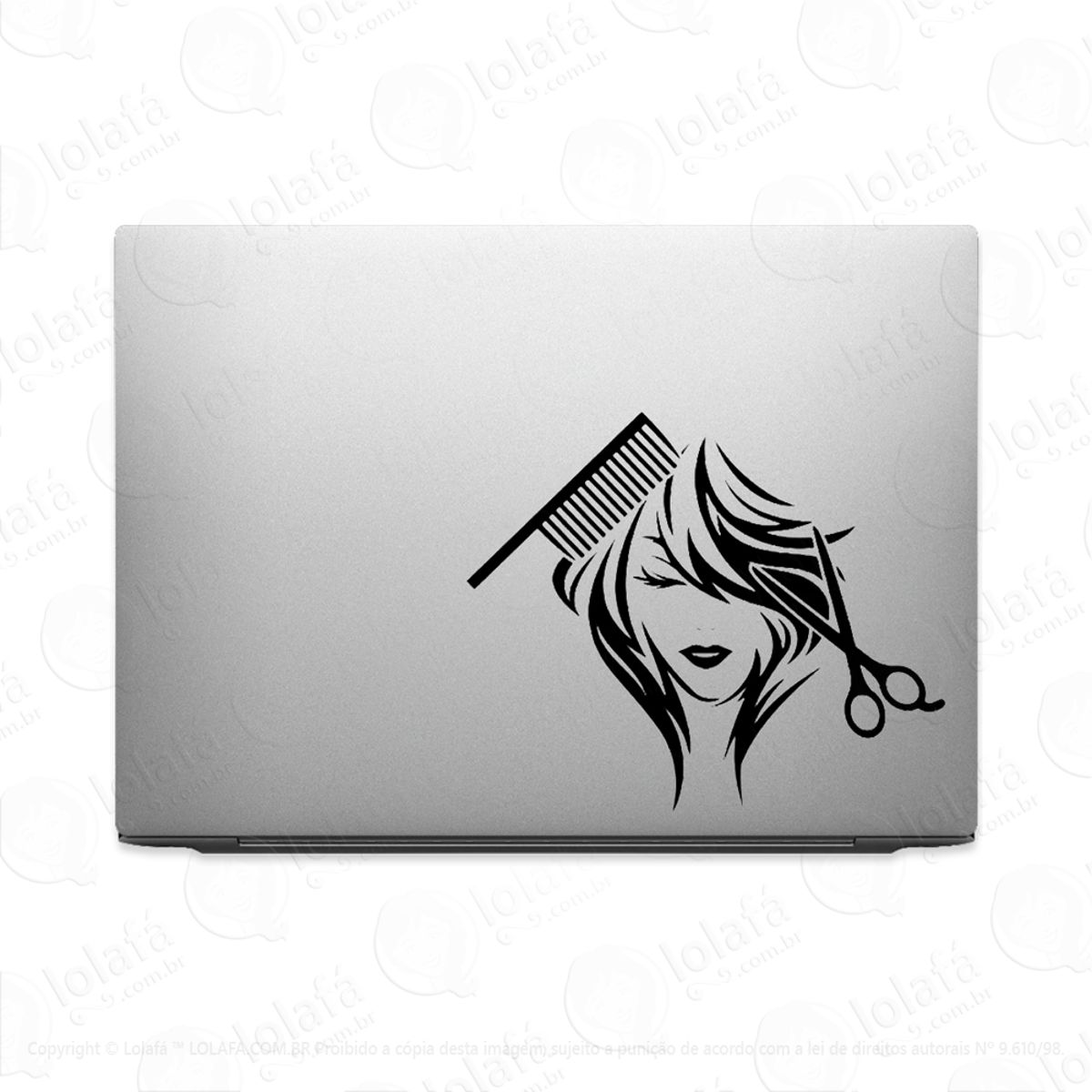 Adesivo Para Notebook Tesoura Pente Cabeleireiro Cabelo Mod:2322