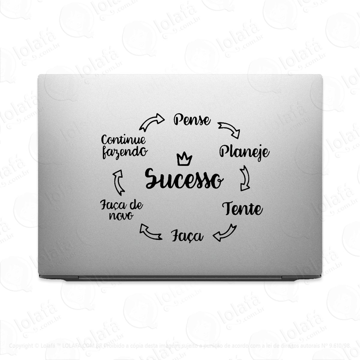 Adesivo Tablet Notebook Sucesso Pense Planeje Motivacional Mod:2332