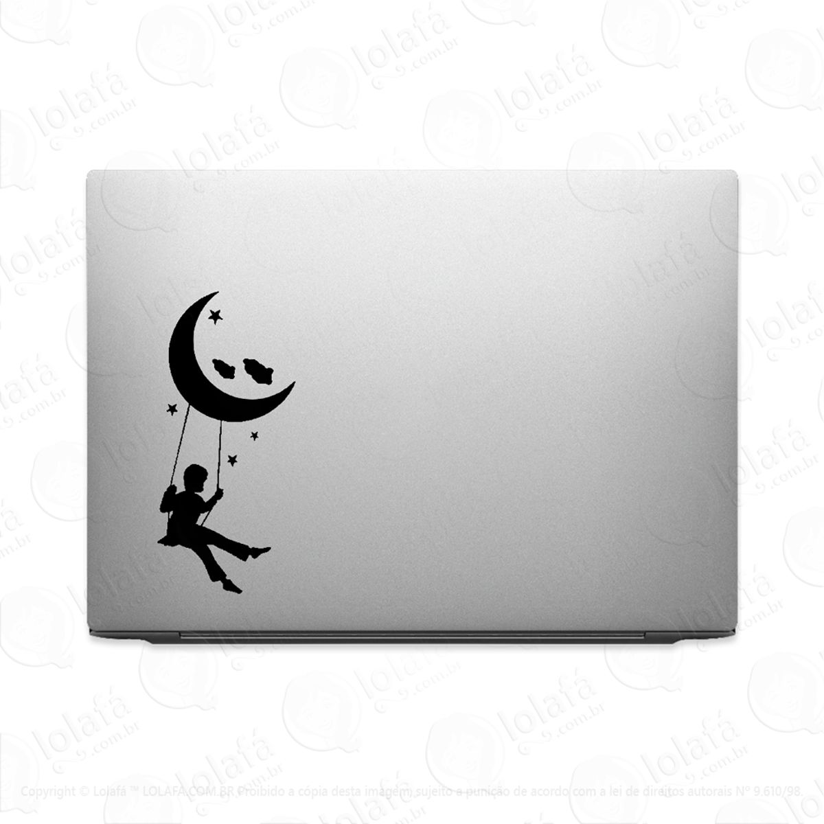 Adesivo Tablet Notebook Pc Menino - Balanço Na Lua Mod:2333