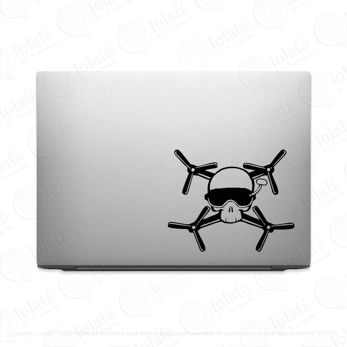 Adesivo Para Notebook Drone Caveira Piloto Mod:2343