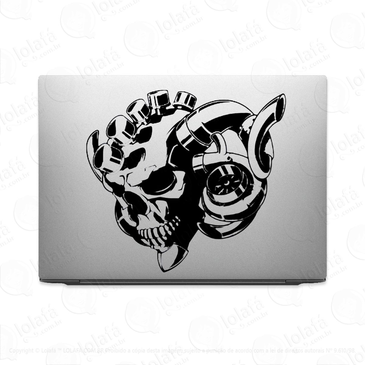 Adesivo Tablet Notebook Pc Caveira Tunning Turbo Tunado Mod:2359