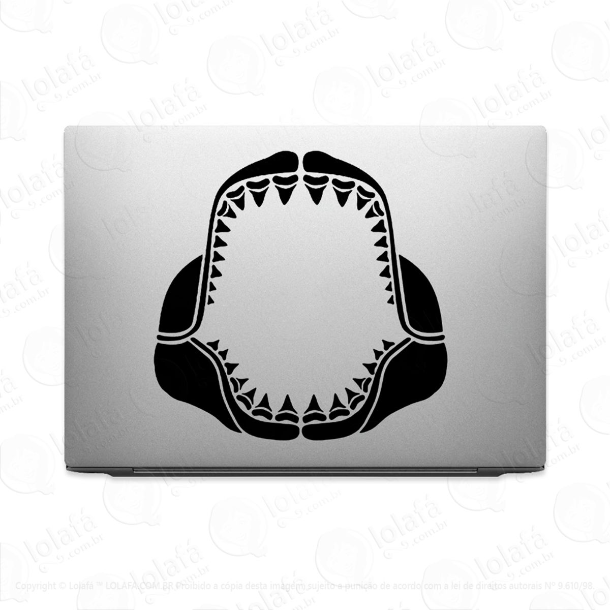 Adesivo Tablet Notebook Arcada Dentária Tubarão Boca Dentes Mod:2369