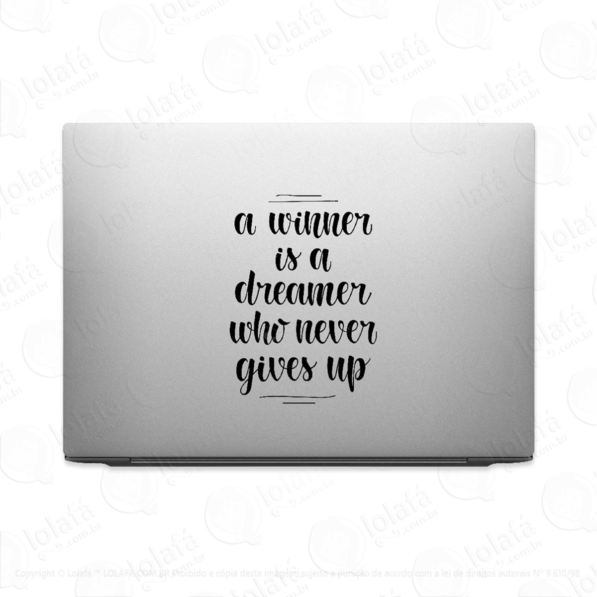 Adesivo Para Notebook Frase Sonhador E Vencedor Mod:2372