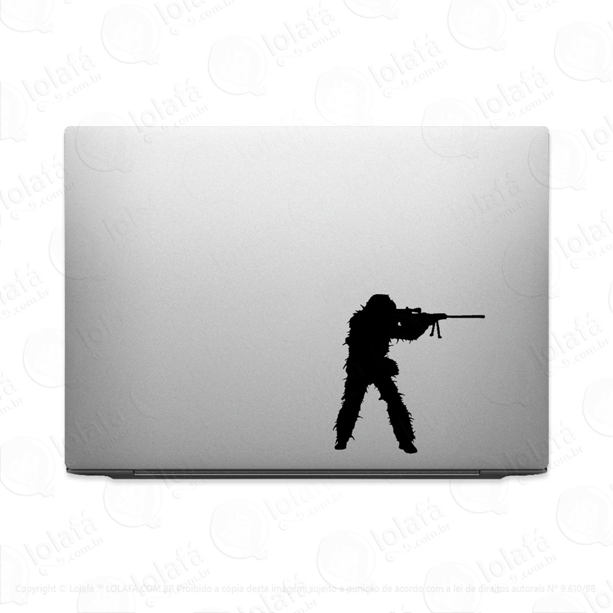 Adesivo Para Notebook Sniper Guile Airsoft Atirador Rifle Mod:2383