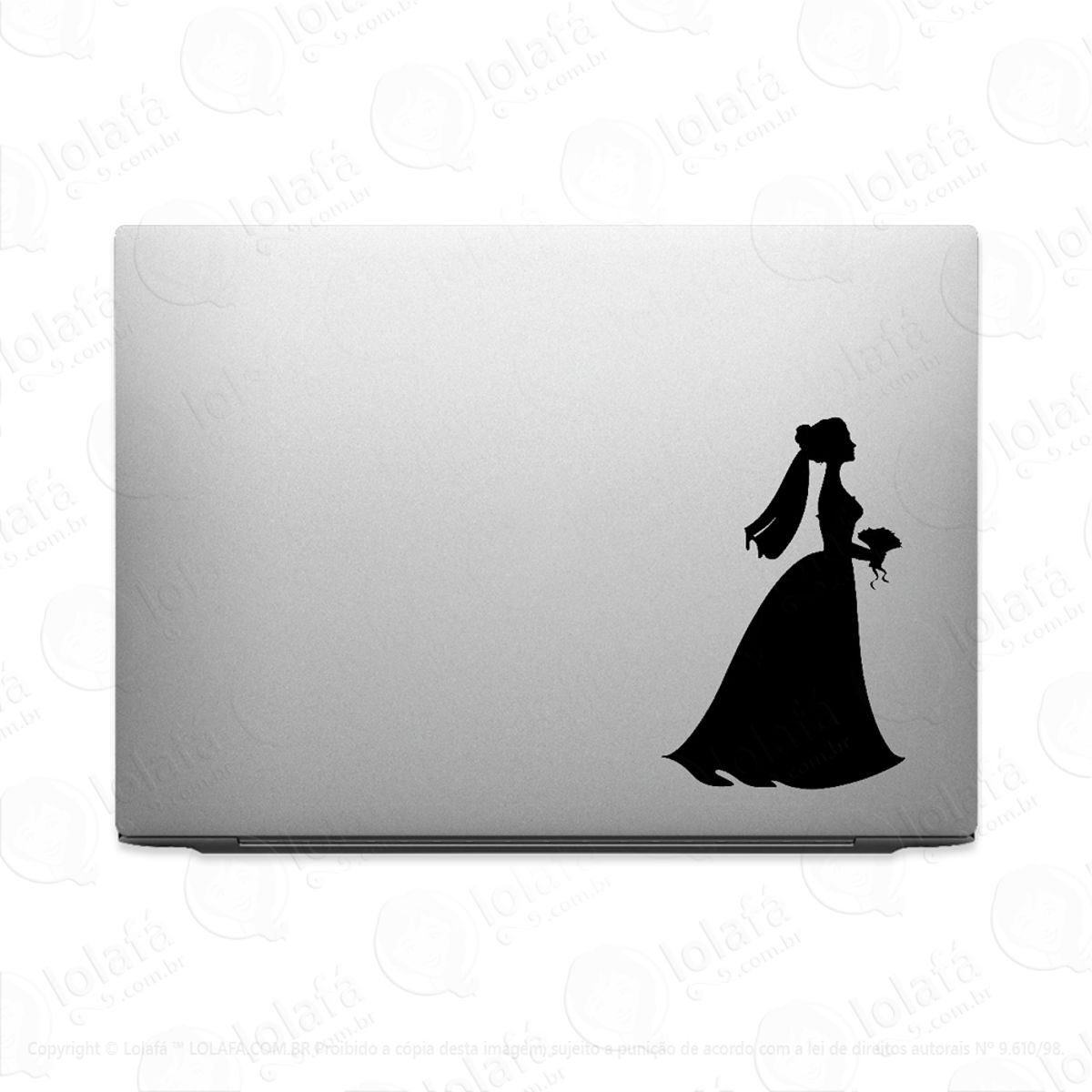 Adesivo Para Notebook Noiva Segurando Buquê De Flores Mod:2388