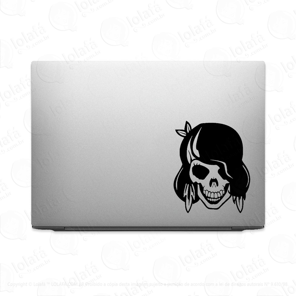 Adesivo Tablet Notebook Pc Caveira Feminina Mod:2392