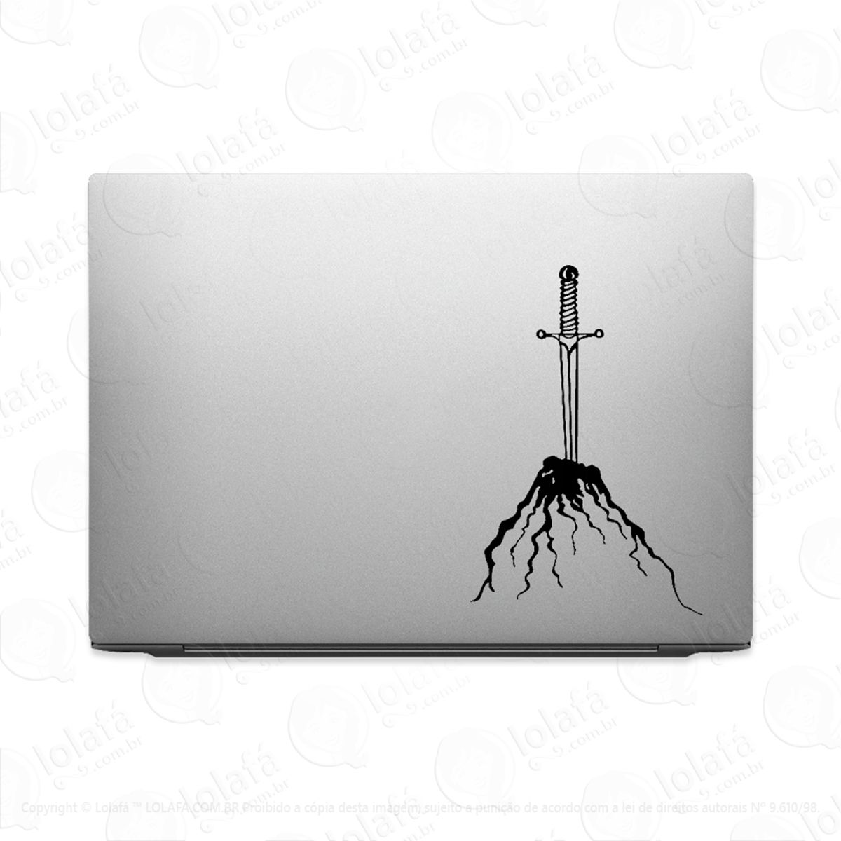 Adesivo Para Notebook Pedra Espada Excalibur Rei Artur Mod:2409