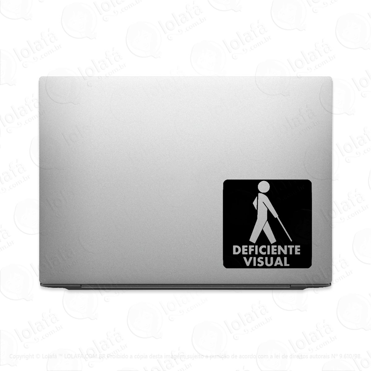 Adesivo Para Notebook Deficiente Visual Aviso Mod:2420