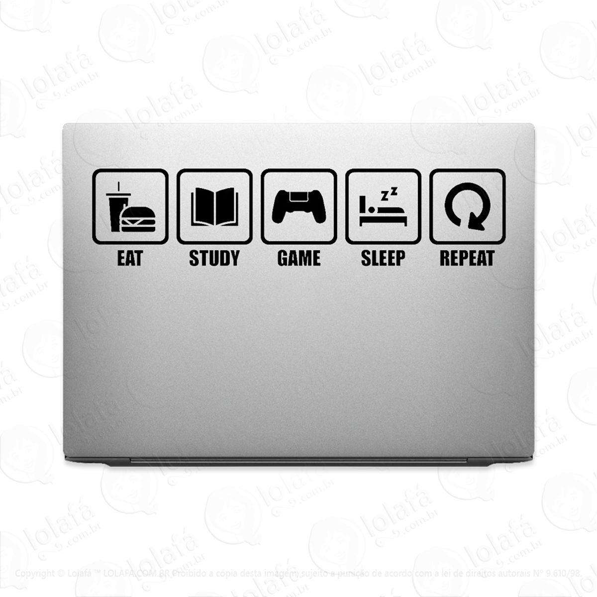 Adesivo De Notebook Rotina Vida De Gamer Mod:2428
