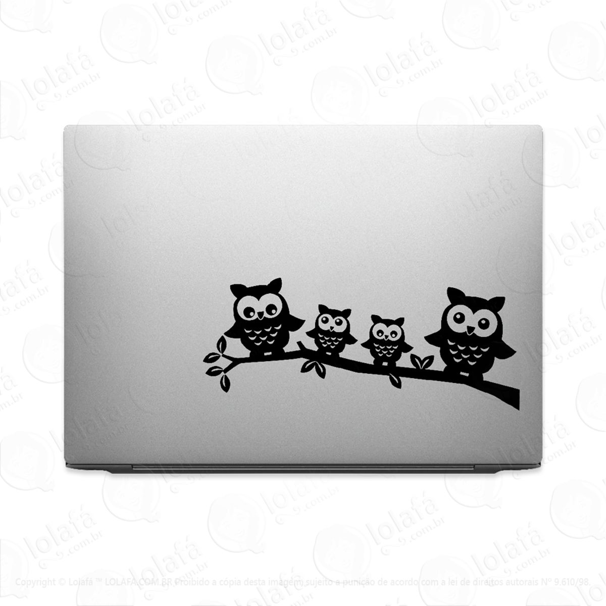 Adesivo Tablet Notebook Pc Família Coruja E Filhos Mod:2431
