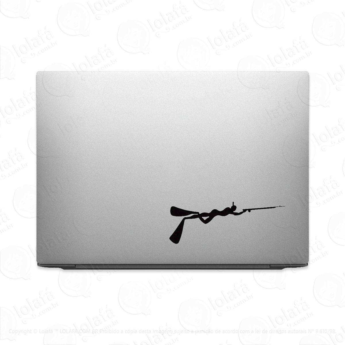 Adesivo Para Notebook Pesca Submarina Com Arpão Mod:2440