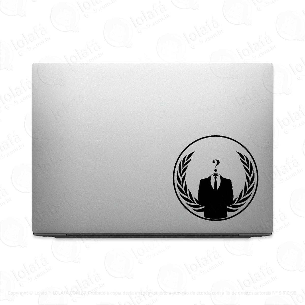 Adesivo Para Notebook Anônimos Símbolo Anonymous Mod:2459