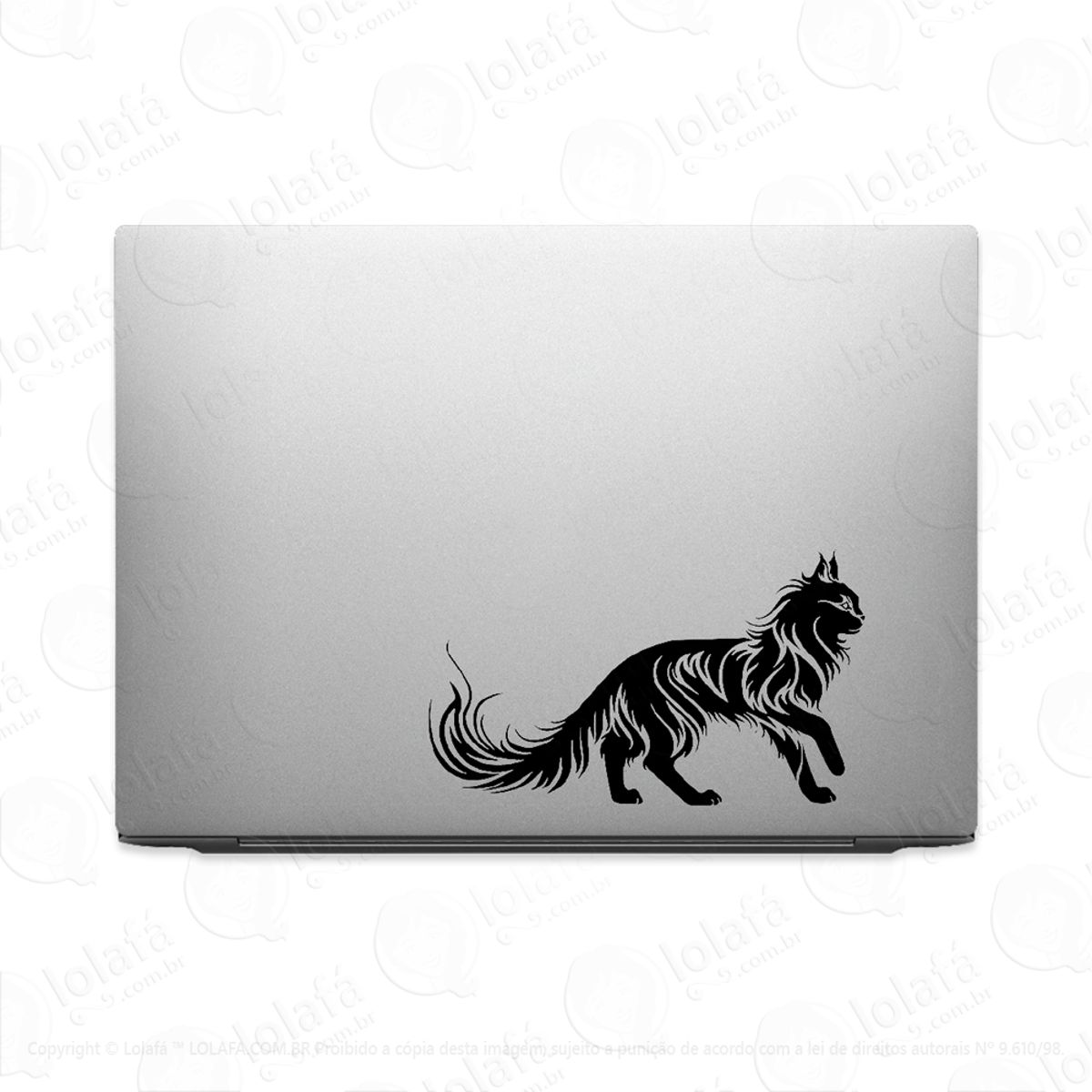 Adesivo Para Notebook Gato Gigante Maine Coon Mod:2465