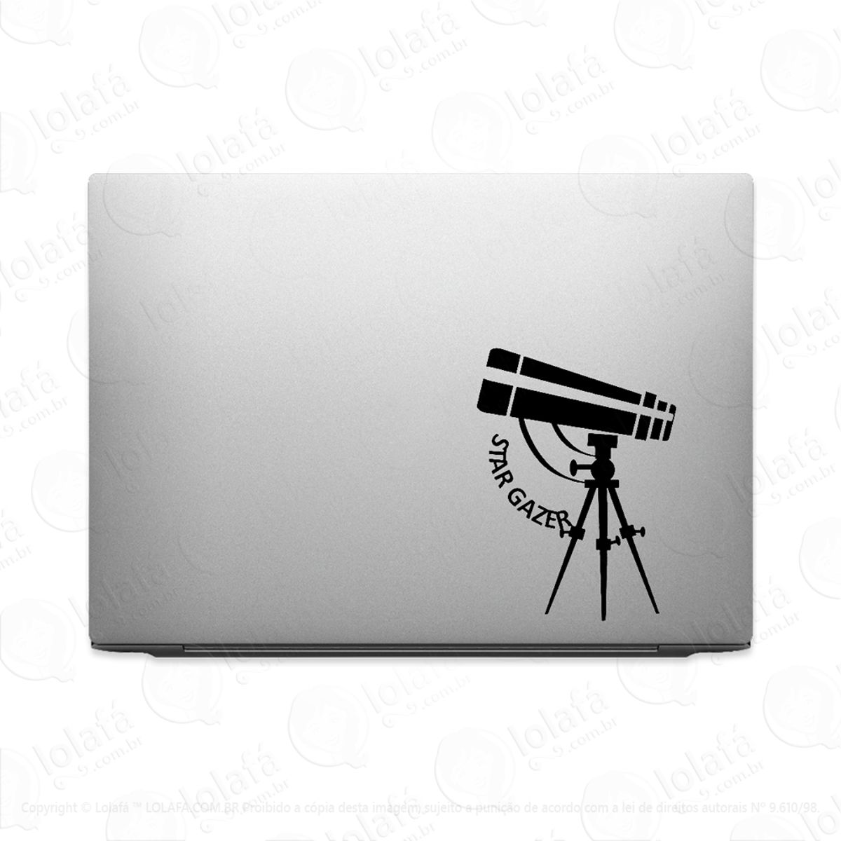 Adesivo Tablet Notebook Pc Telescópio Astrônomo Stargazer Mod:2468