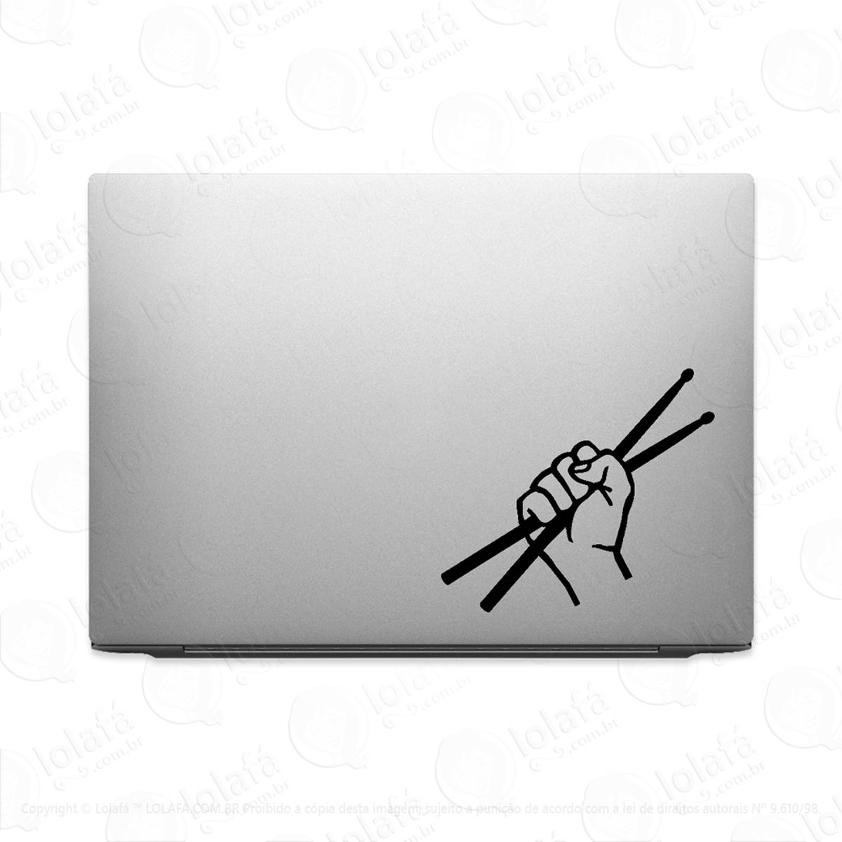 Adesivo Tablet Notebook Pc Baquetas Ao Ar Bateria Percussão Mod:2471