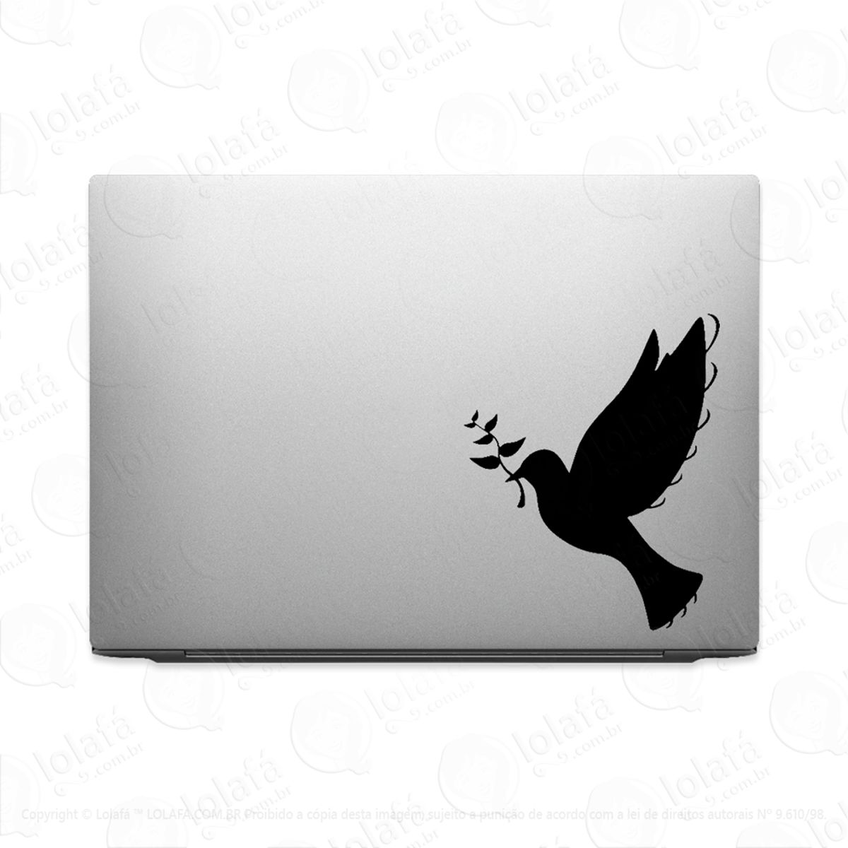 Adesivo Para Notebook Pomba Paz Voando Ramo Pombo Mod:2524