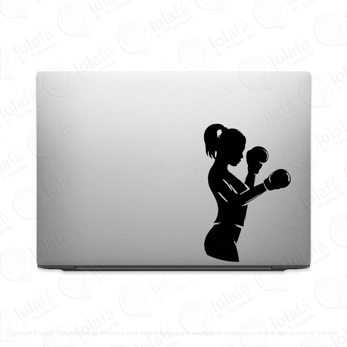 Adesivo Para Notebook Boxe Pugilismo Feminino Mod:2586