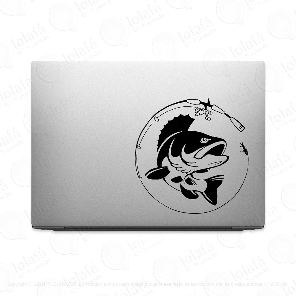 Adesivo Para Notebook Pesca Peixe E Isca Mod:2610