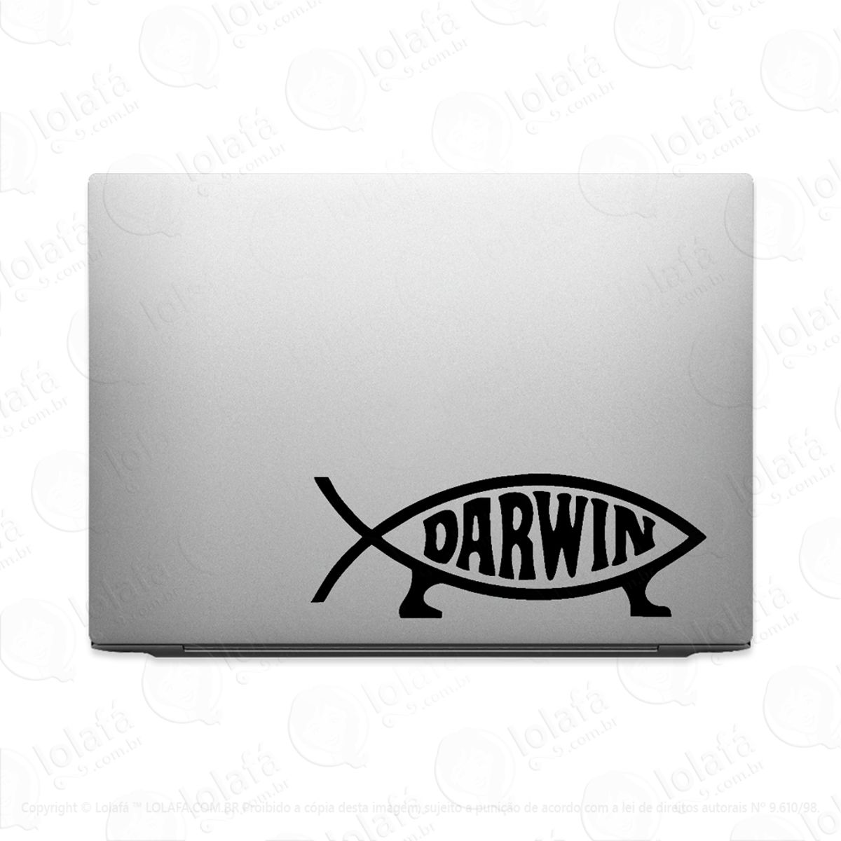 Adesivo Para Notebook Evolução Darwin Peixe Mod:2617