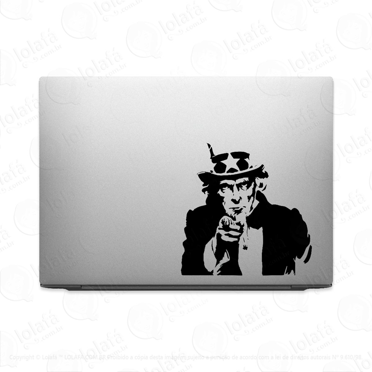 Adesivo Para Notebook Tio Sam - Eu Quero Você Mod:2627