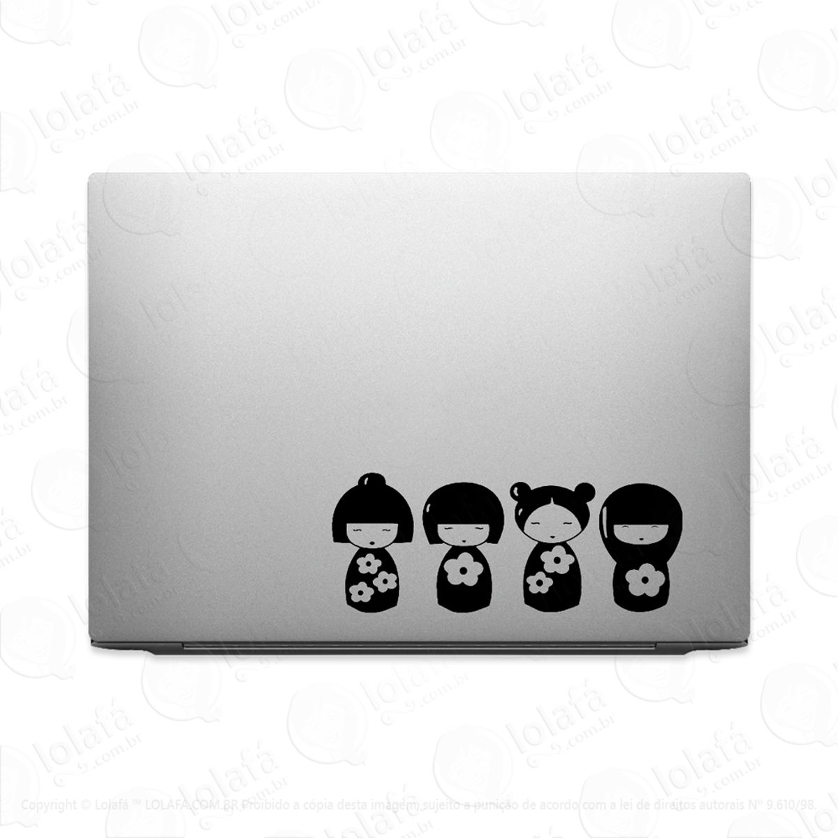 Adesivo Para Notebook Kokeshi Bonecas Japonesas Mod:2631
