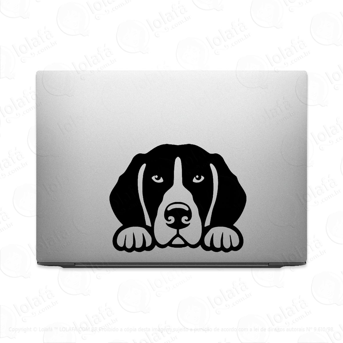 Adesivo Para Notebook Cachorro Raça Beagle Espiando Mod:2634