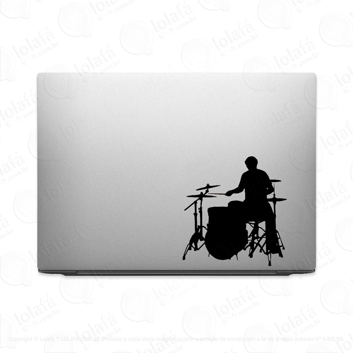 Adesivo Para Notebook Bateria Musical Baterista Tocando Mod:2658