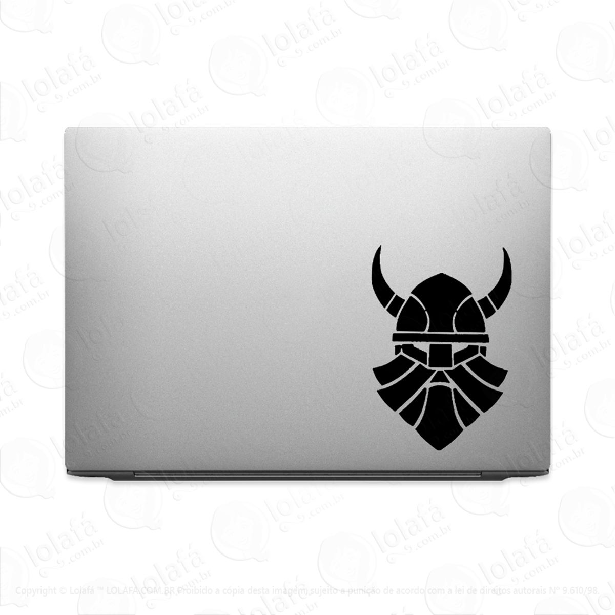 Adesivo Para Notebook Viking Capacete Rosto Guerreiro Mod:2665