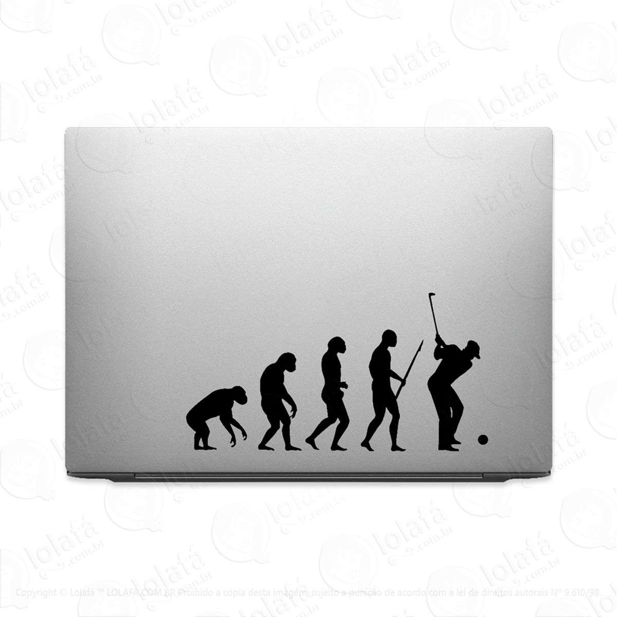 Adesivo Para Notebook Evolução Jogador De Golfe Mod:2741