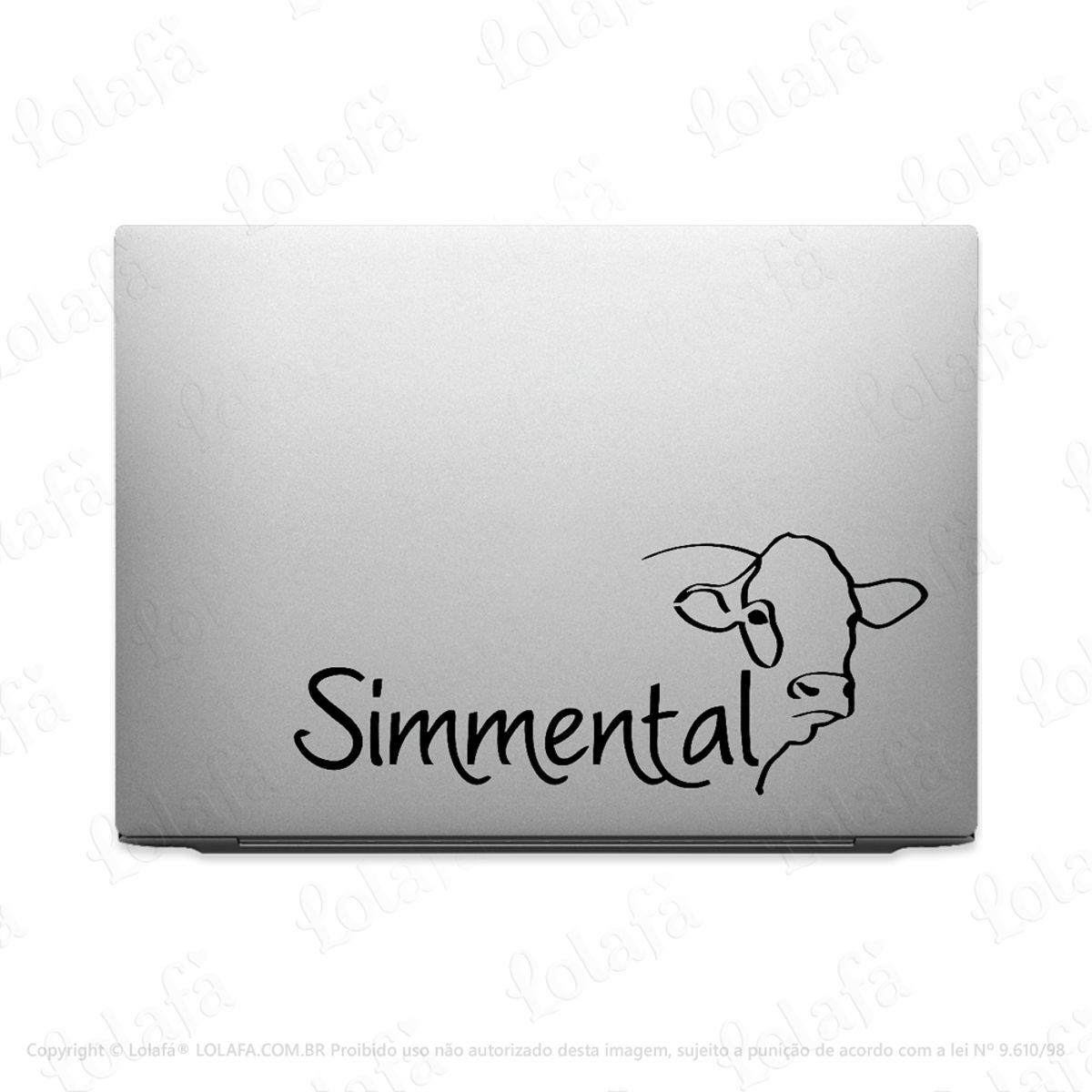 Adesivo Para Notebook Boi Gado Simmental Fazendeiro Mod:2743