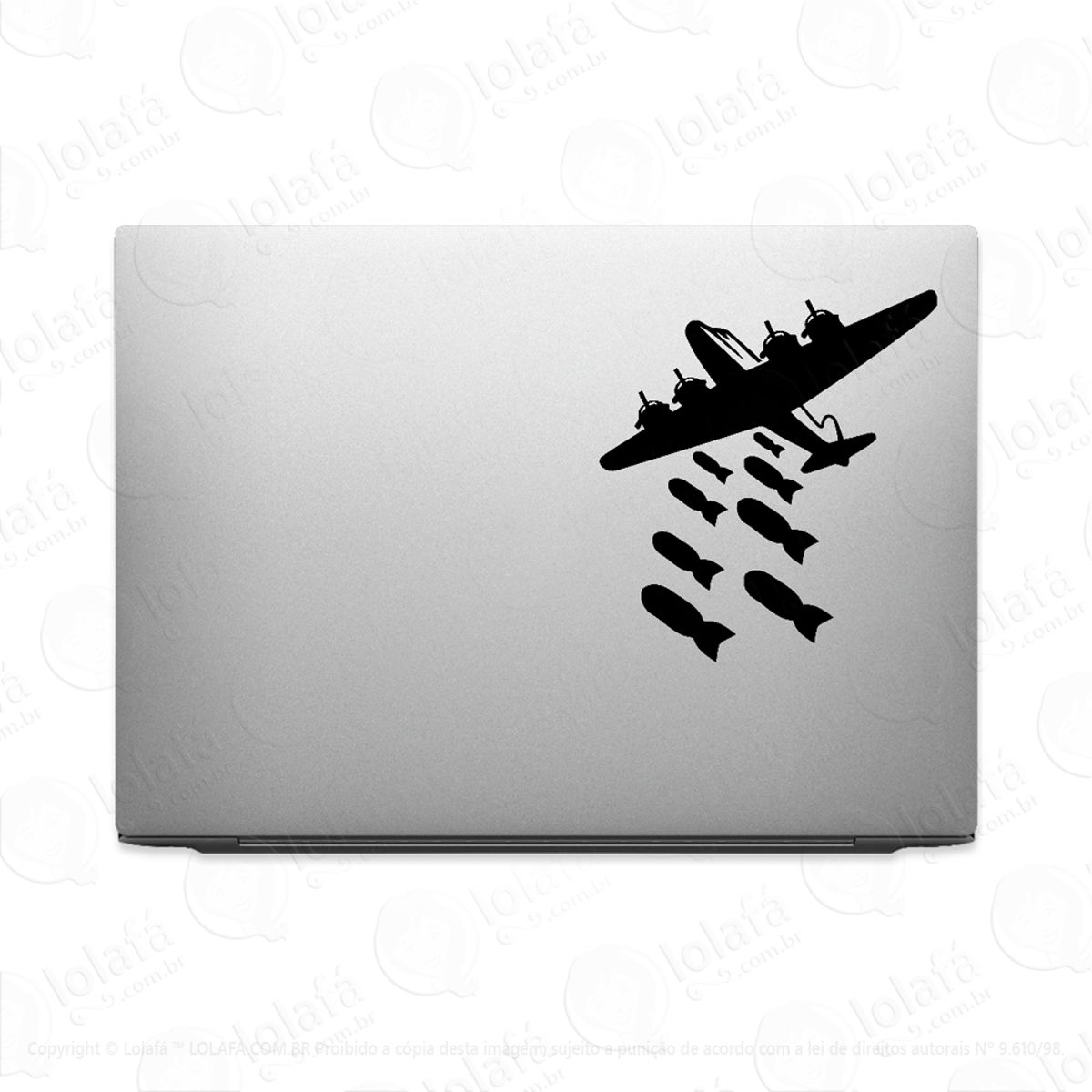 Adesivo Para Notebook Pc Bomba Avião De Guerra Bombardeio Mod:2765