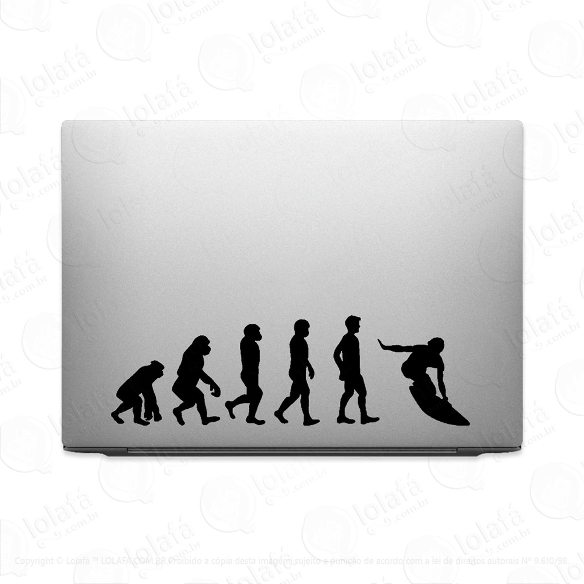 Adesivo Para Notebook Evolução Humana Surf Macbook Mod:2769