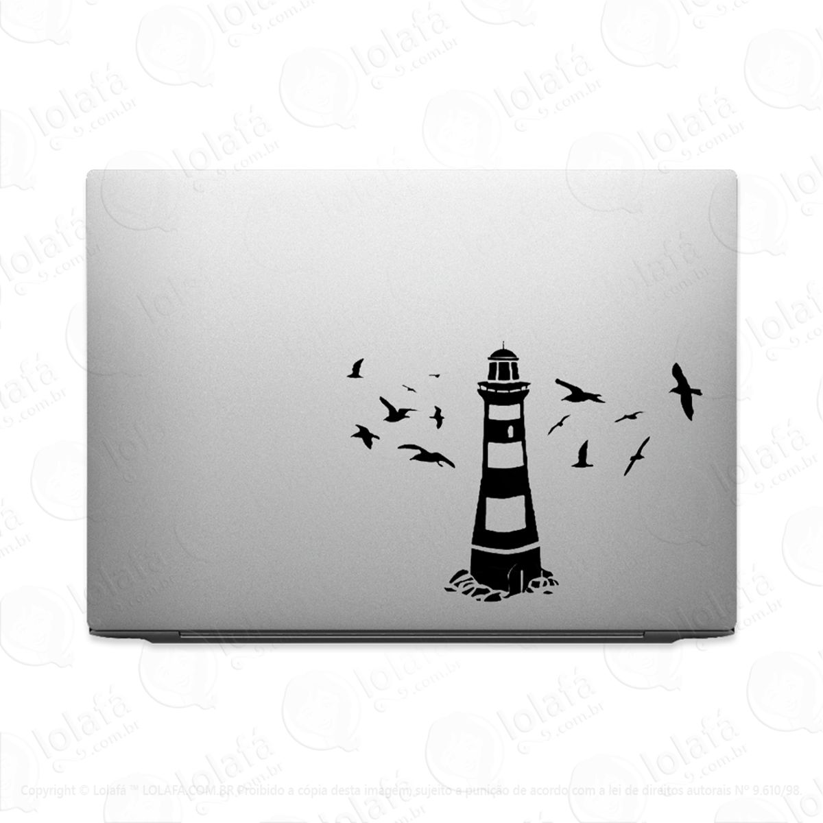 Adesivo Para Notebook Farol Ilha Gaivotas Lighthouse Mod:2777