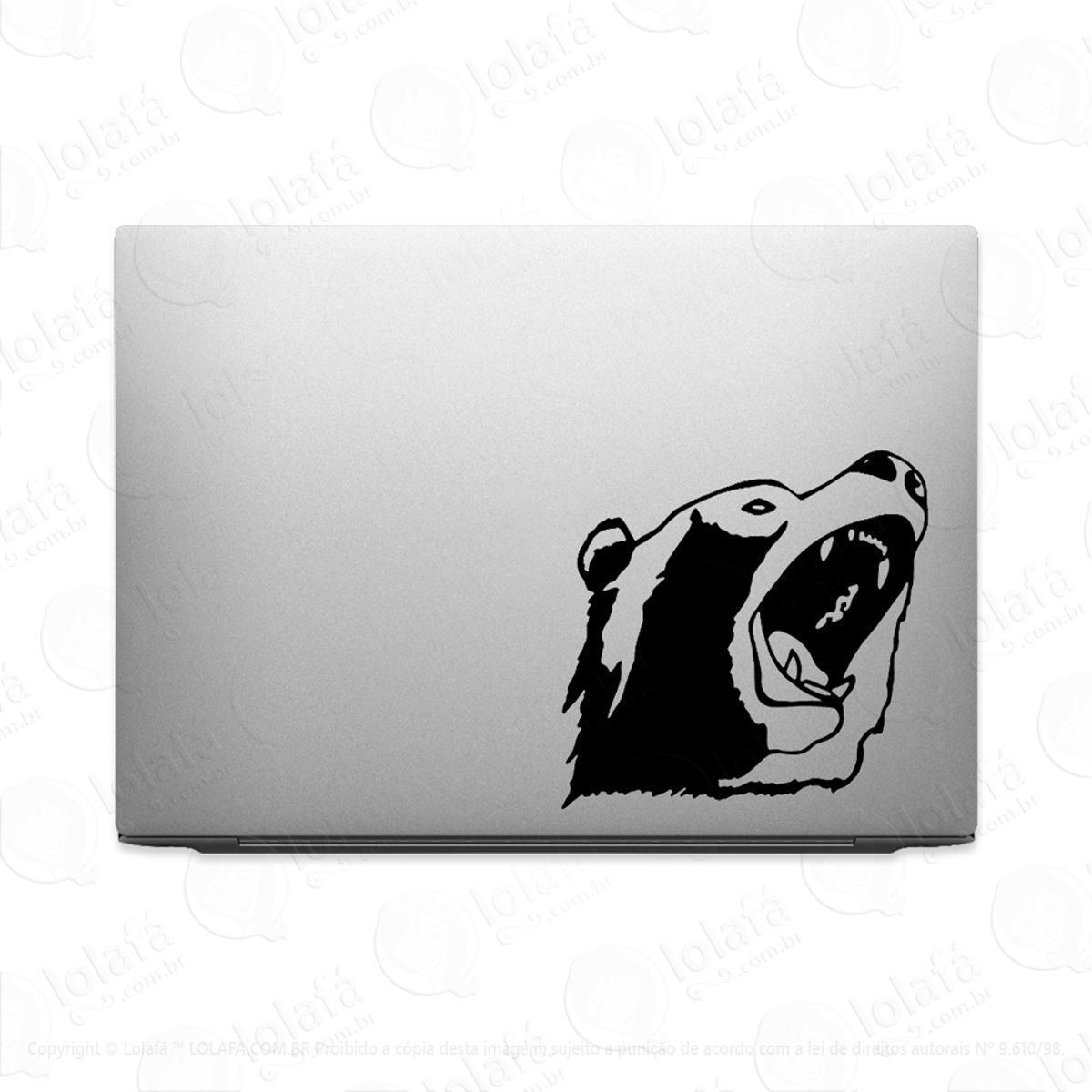 Adesivo Tablet Notebook Pc Urso Pardo Rugindo Mod:2791