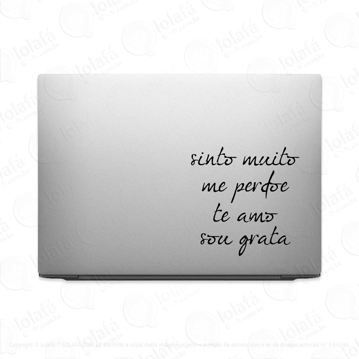 Adesivo Tablet Notebook Pc Sinto Muito Me Perdoe Te Amo Mod:2837