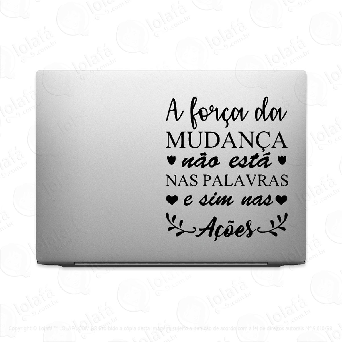 Adesivo Para Notebook Frase A Força Da Mudança Mod:2860