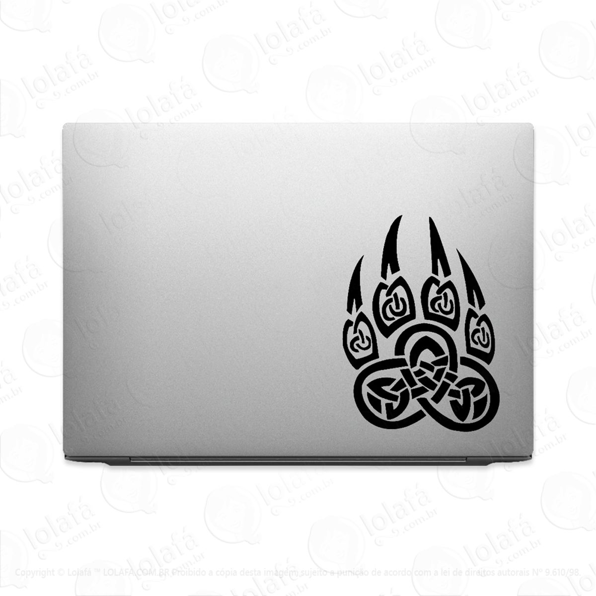 Adesivo Para Notebook Pata De Urso Tribal Mod:2869