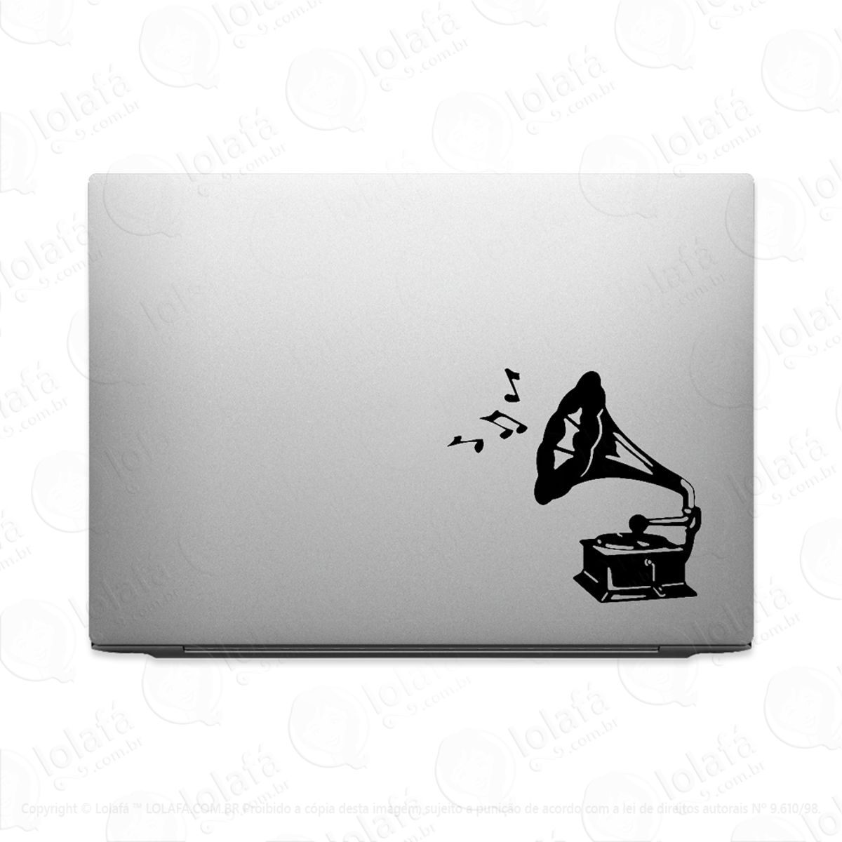 Adesivo Para Notebook Gramofone Toca Discos Mod:2874