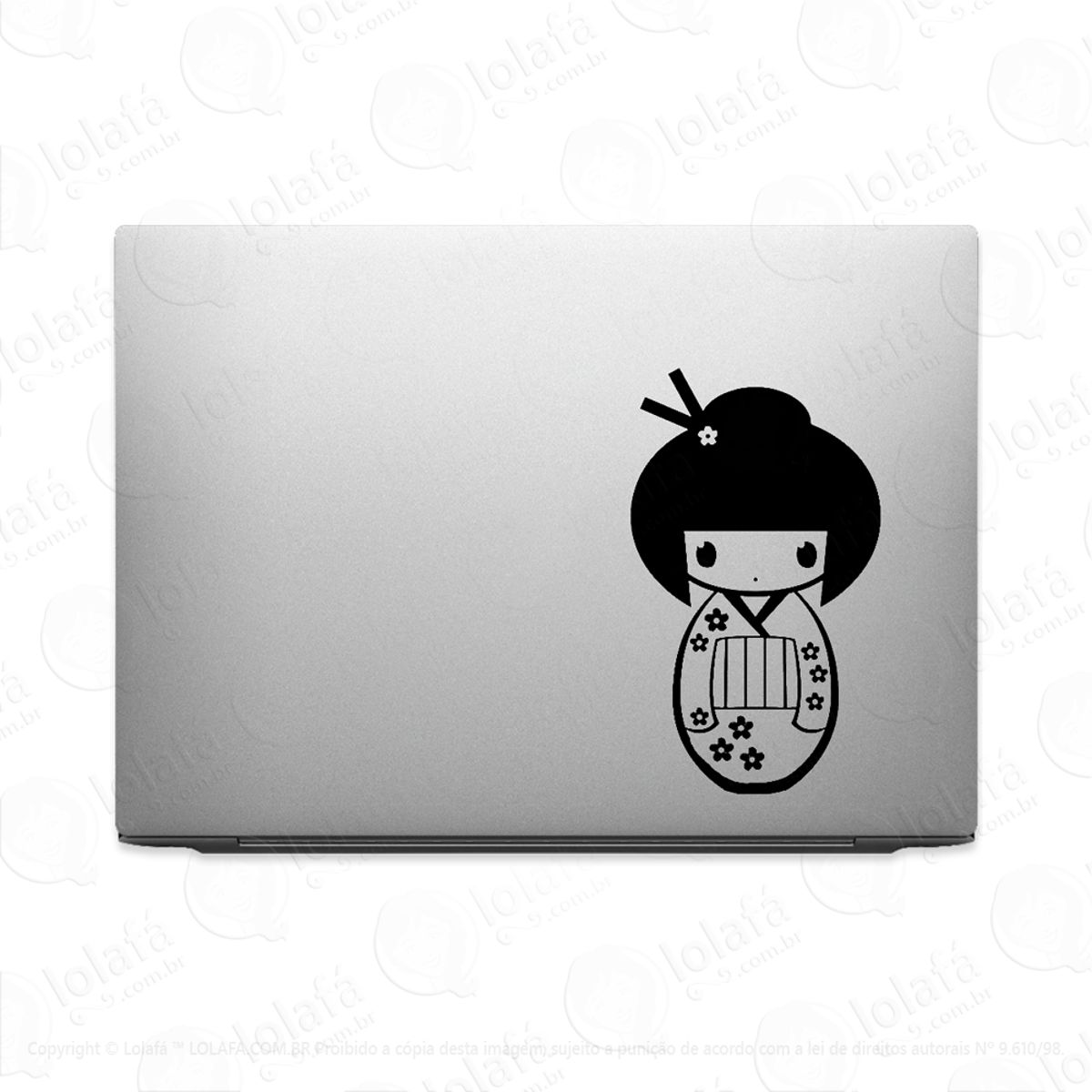 Adesivo Para Notebook Kokeshi Doll Boneca Japonesa Mod:2875