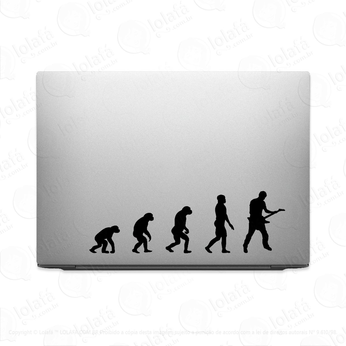 Adesivo Para Notebook Evolução Guitarrista Rock 