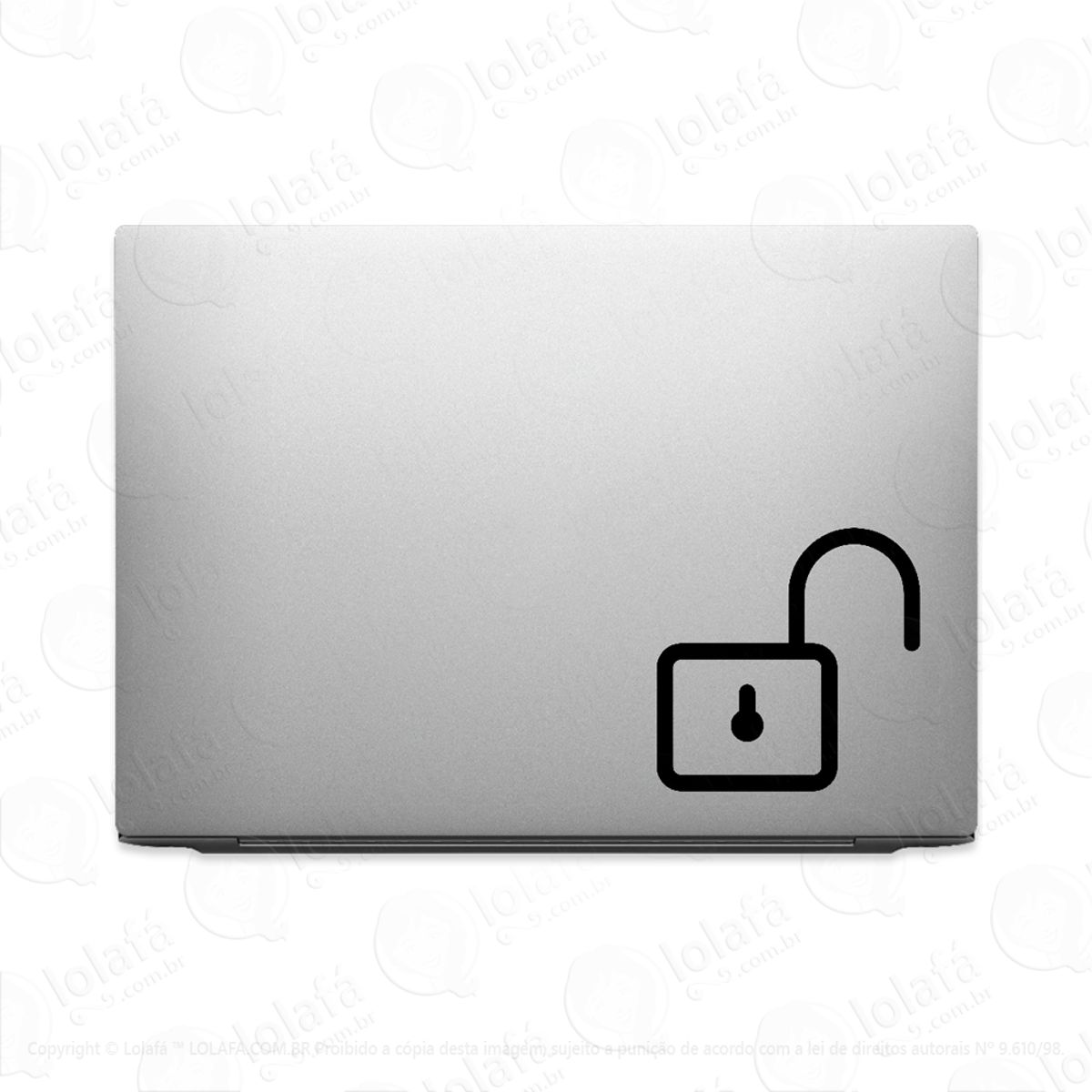 Adesivo Para Notebook Cadeado Aberto Destravado Mod:2898