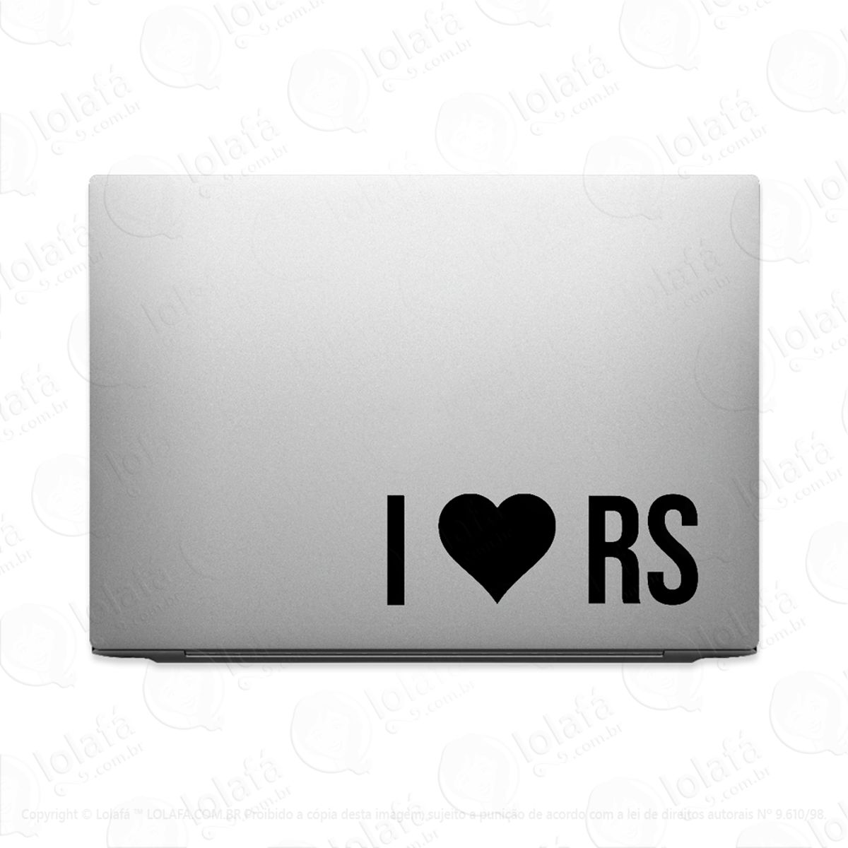 Adesivo Para Notebook I Love Rs Eu Amo Rio Grande Do Sul Mod:2908