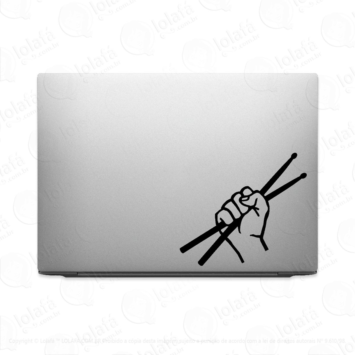 Adesivo De Notebook Baquetas Ao Ar Bateria Percussão Mod:2920