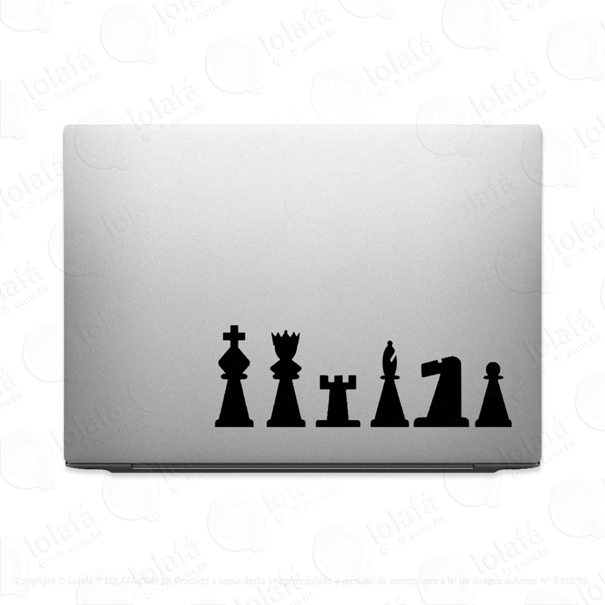 Adesivo Para Notebook Xadrez Peças Peão Torre Bispo Mod:2955