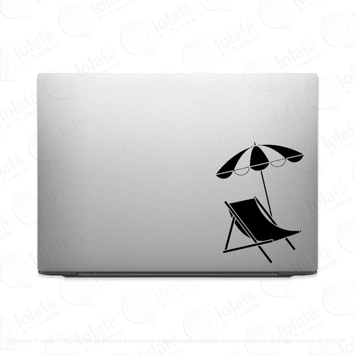 Adesivo Para Notebook Praia Espreguiçadeira Sombreiro Mod:2961