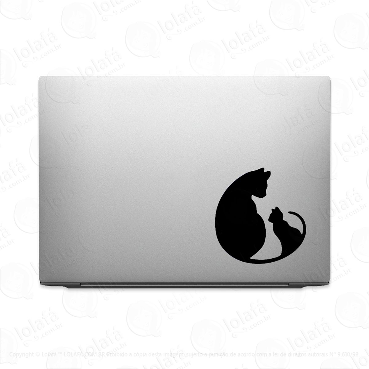 Adesivo Para Notebook Gato E Gatinho Mod:3010