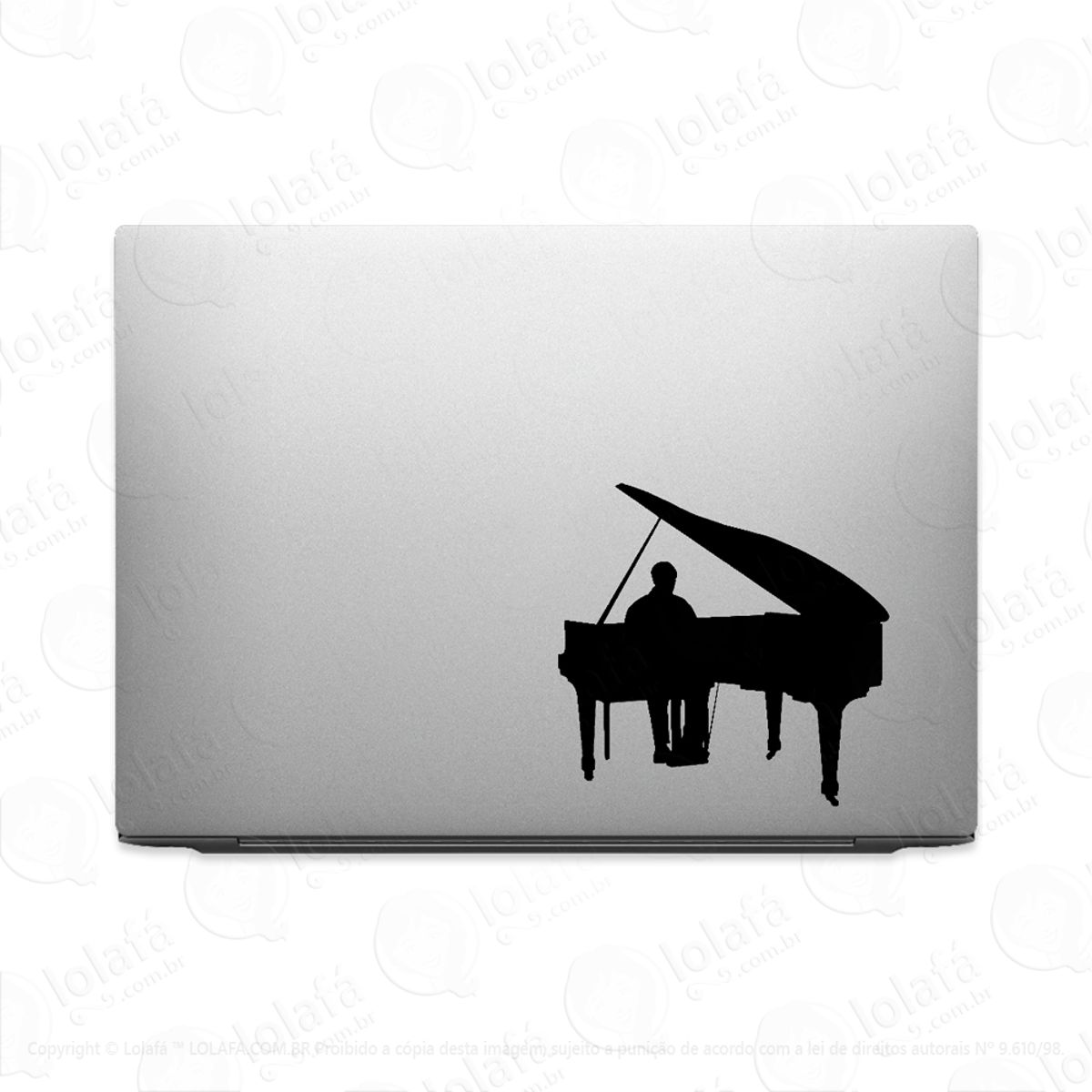 Adesivo Para Notebook Pianista Tocando Piano De Calda Mod:3069