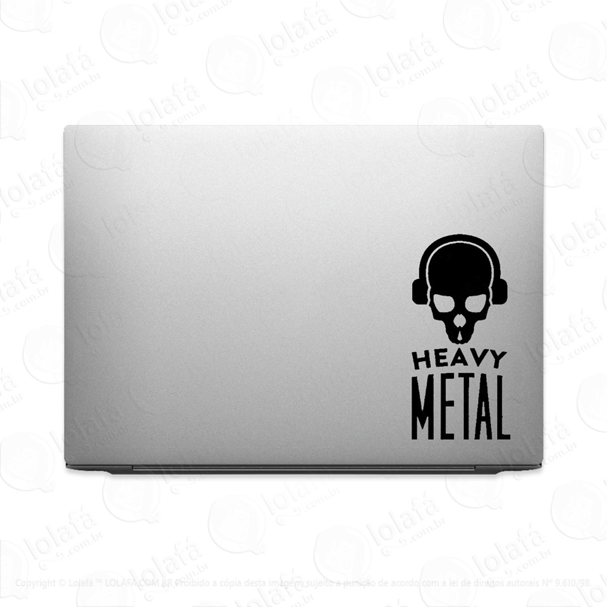 Adesivo Para Notebook Heavy Metal Caveira De Fones Mod:3099