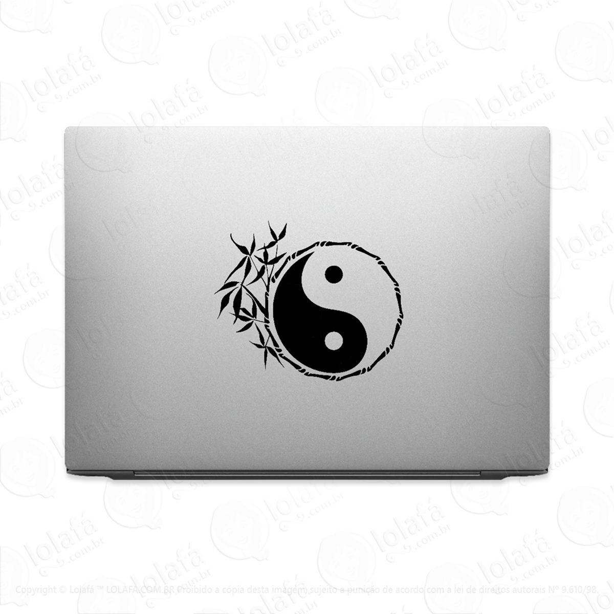 Adesivo Para Notebook Mandala Yin Yang Bambu Natureza Mod:3108