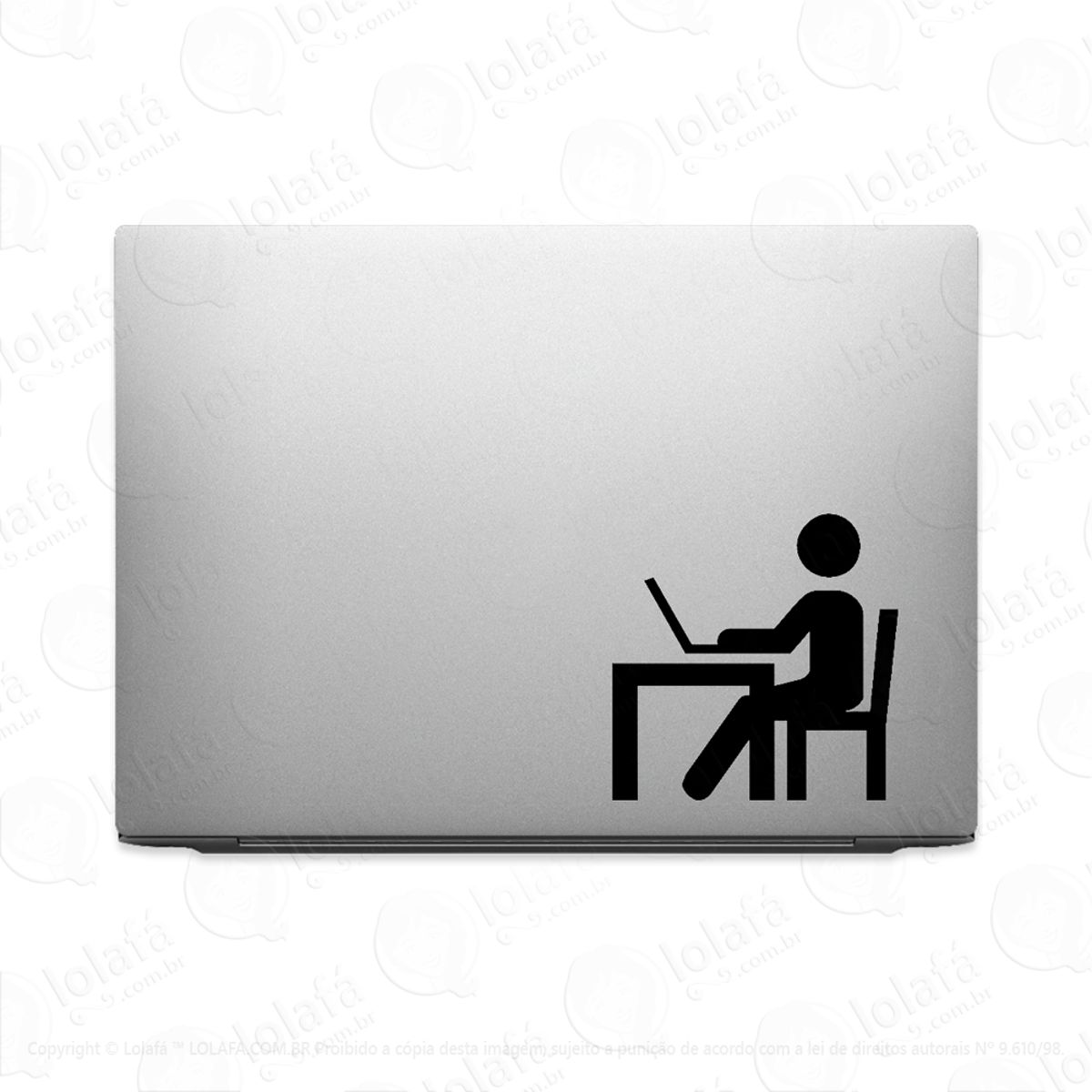 Adesivo Para Notebook Working At Home Office Laptop Mod:3139